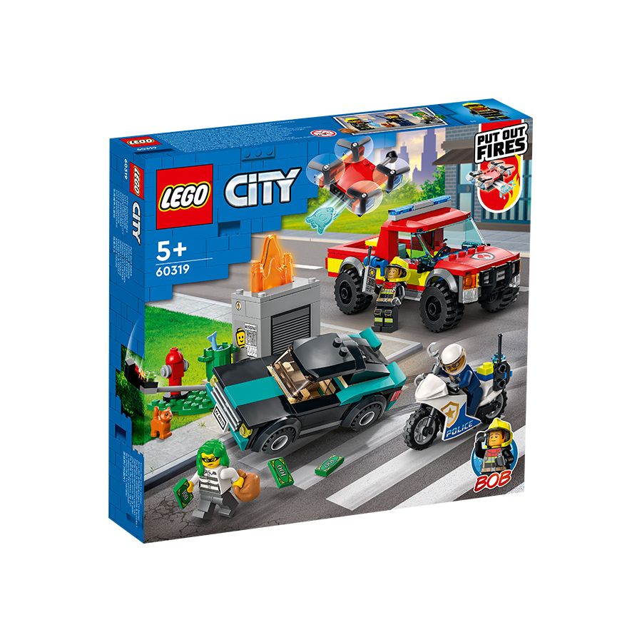 Đồ Chơi Lắp Ráp Sáng Tạo - Xe Cứu Hỏa Và Cảnh Sát Truy Bắt Tội Phạm Lego City 60319