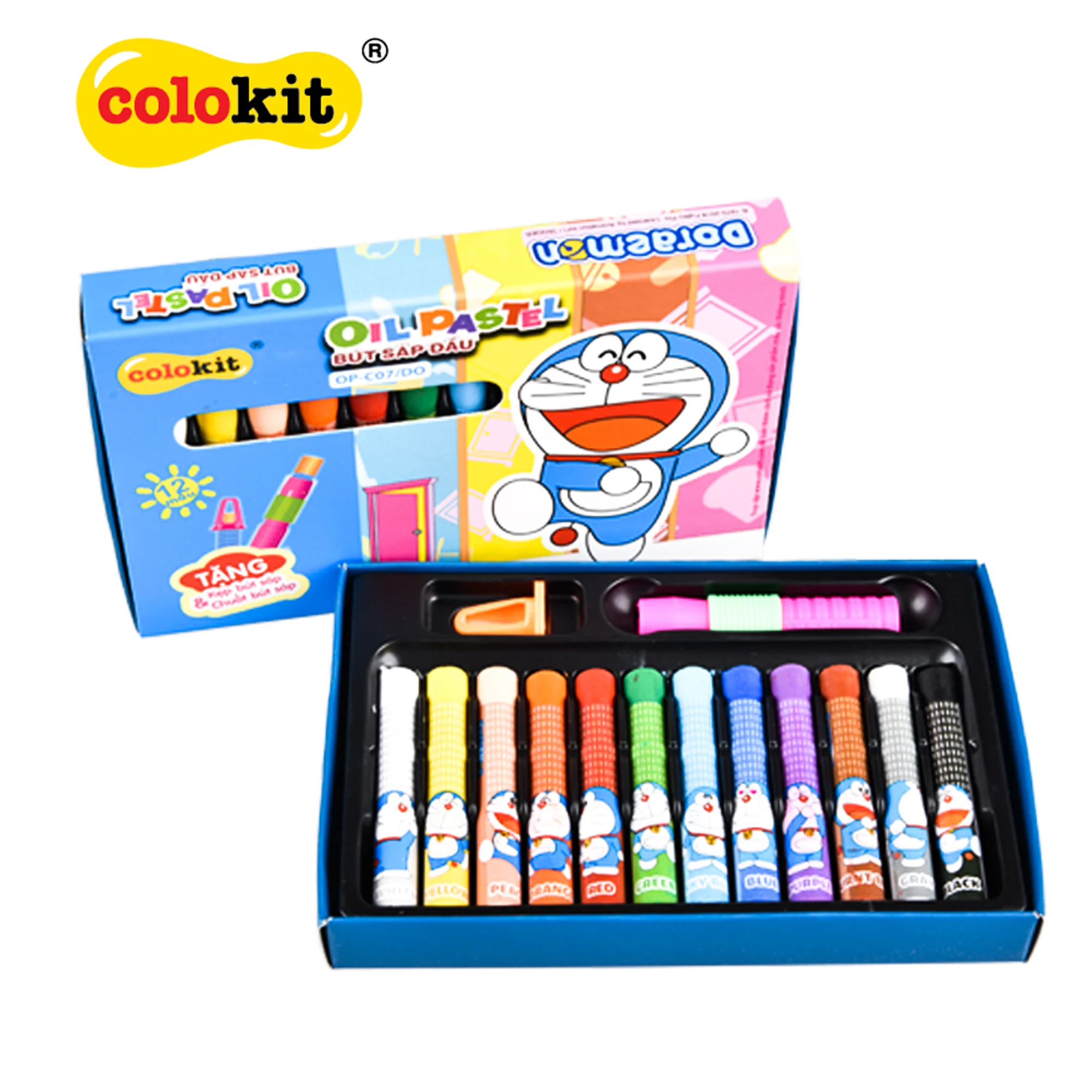 Sáp Dầu 12 Màu Colokit Doraemon OP-C07/DO