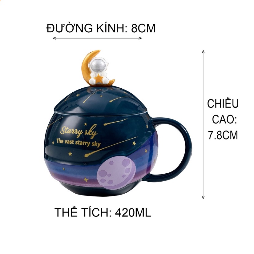 Ly sứ họa tiết Vũ Trụ nắp CUP0044 (giao mẫu ngẫu nhiên)