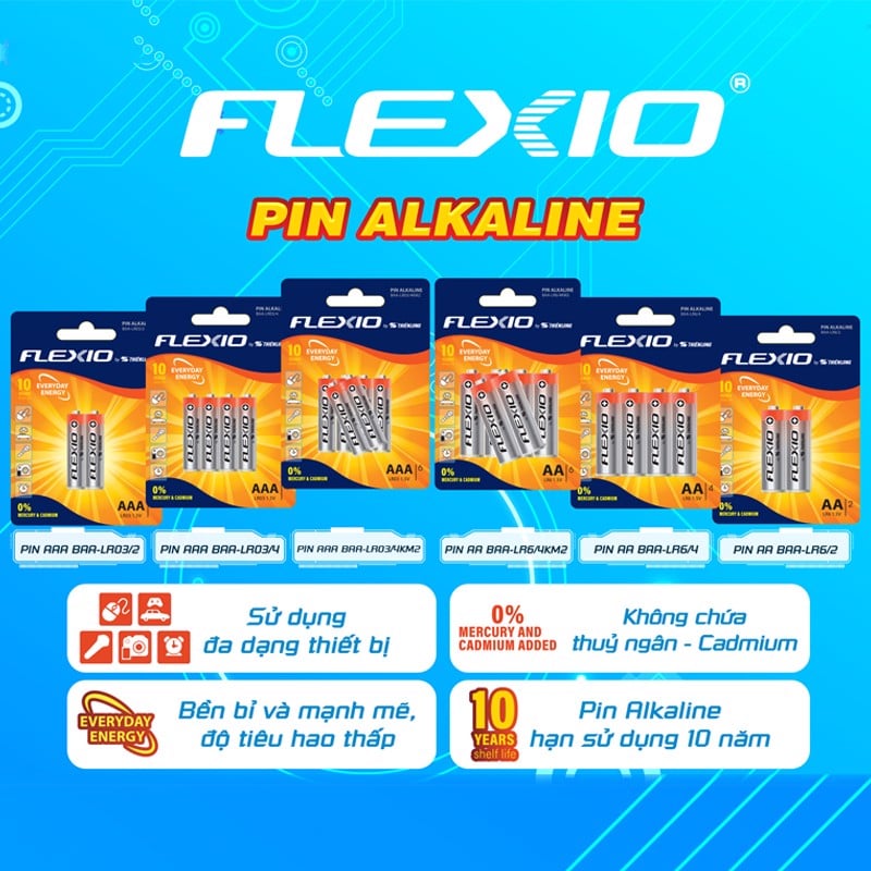 Pin AA/ Pin AAA Alkaline 1.5 V Thiên Long Vỉ 2/4 viên