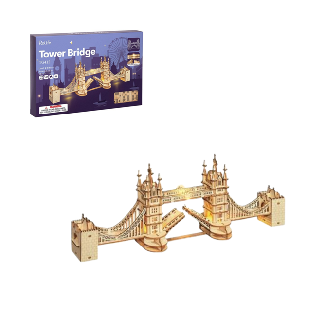 Đồ Chơi Sáng Tạo Lắp Ráp Gỗ 3D Robotime - Cầu Tháp London (Tower Bridge) 113 mảnh ghép