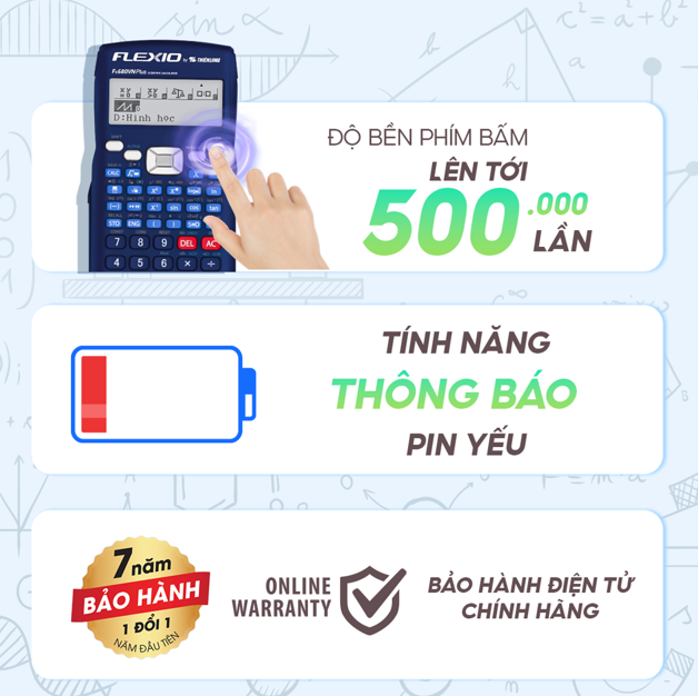 Máy tính khoa học FX680VN PLUS màu xanh