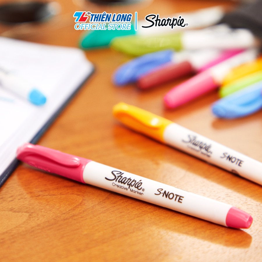 Bút Lông Màu Sharpie S - Note Nét Mảnh - Nét Rộng Màu Pastel ( Vỉ 4 Cây)