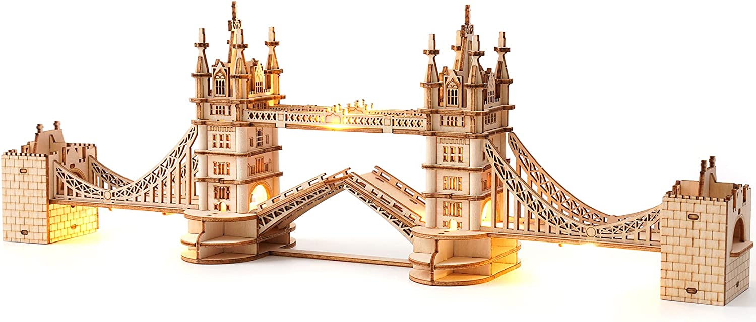 Đồ Chơi Sáng Tạo Lắp Ráp Gỗ 3D Robotime - Cầu Tháp London (Tower Bridge) 113 mảnh ghép