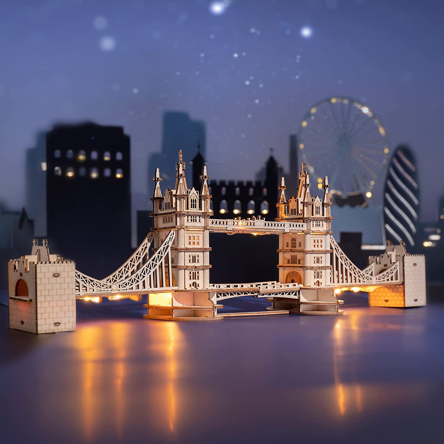 Đồ Chơi Sáng Tạo Lắp Ráp Gỗ 3D Robotime - Cầu Tháp London (Tower Bridge) 113 mảnh ghép