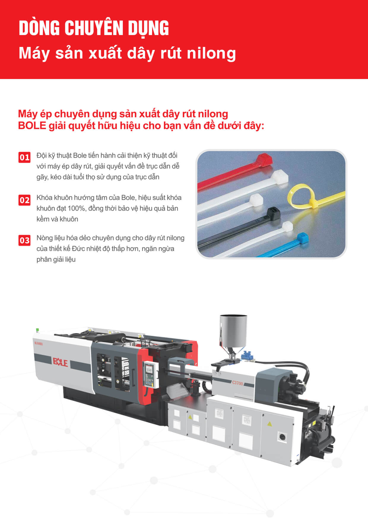 Máy ép nhựa chuyên dụng sản xuất dây rút nilong