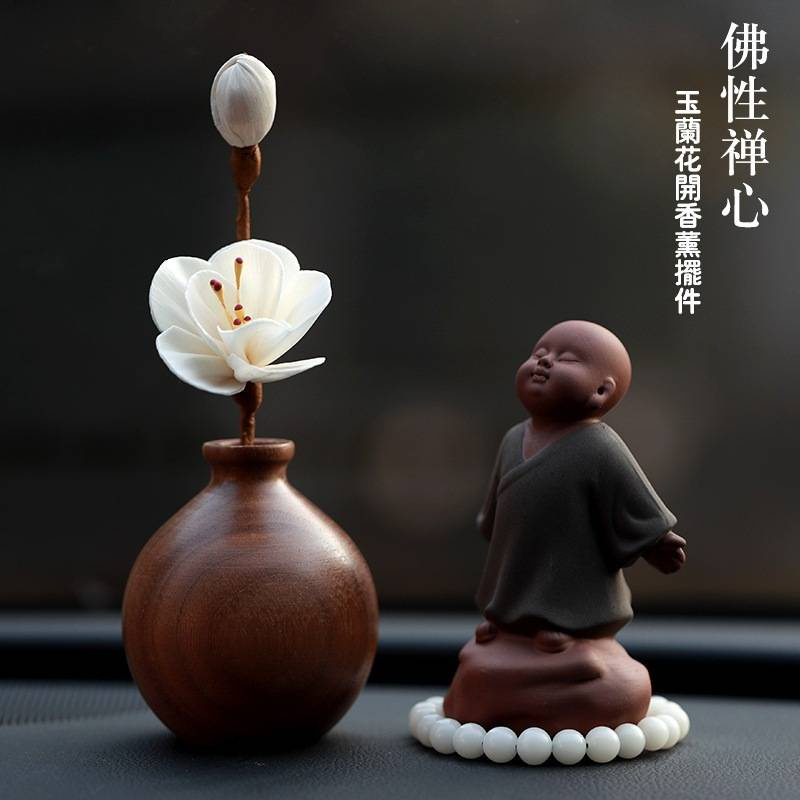 Bộ tượng hình chú tiểu hình hoa bằng gỗ hồ đàn cao cấp