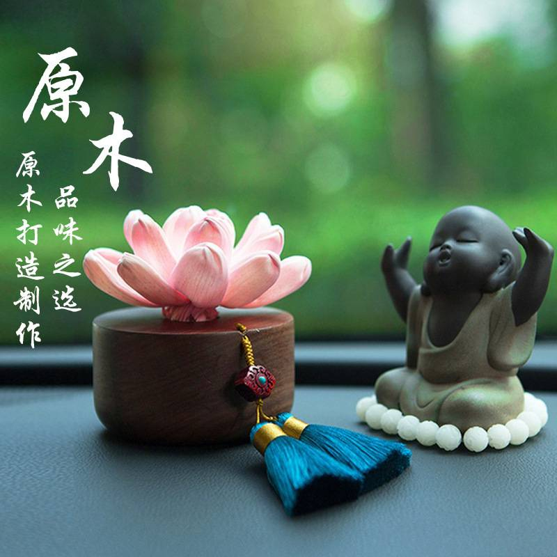 Bộ tượng hình chú tiểu hình hoa bằng gỗ hồ đàn cao cấp