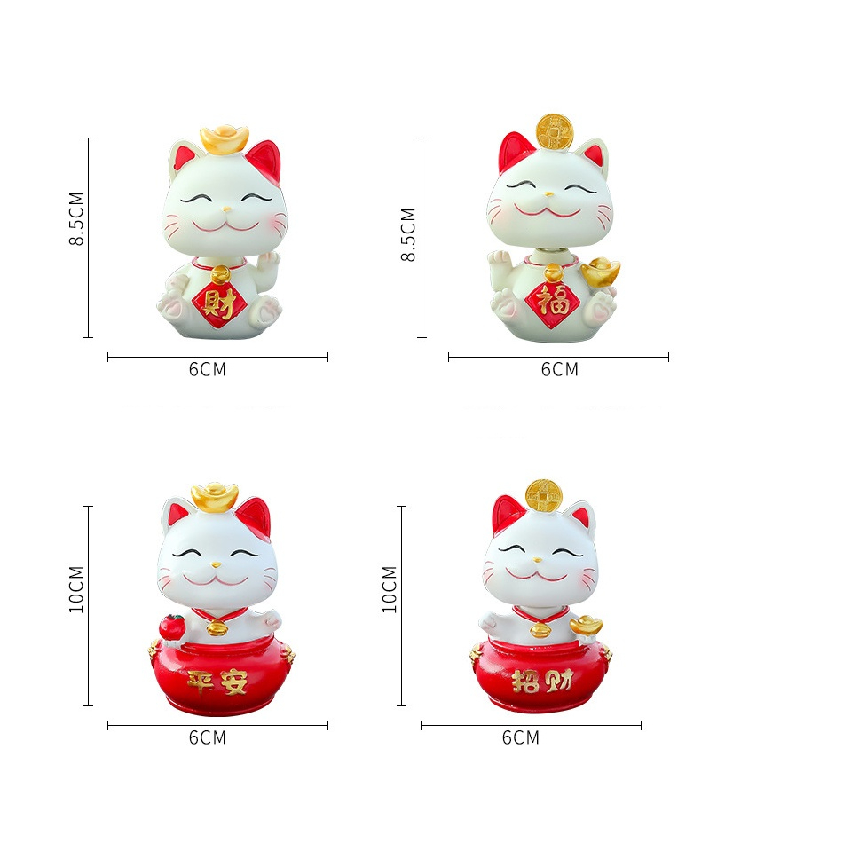 Decor mèo thần tài, trang trí taplo ô tô vô cùng đáng yêu