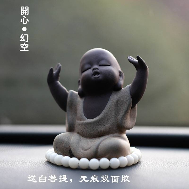 Bộ tượng hình chú tiểu hình hoa bằng gỗ hồ đàn cao cấp