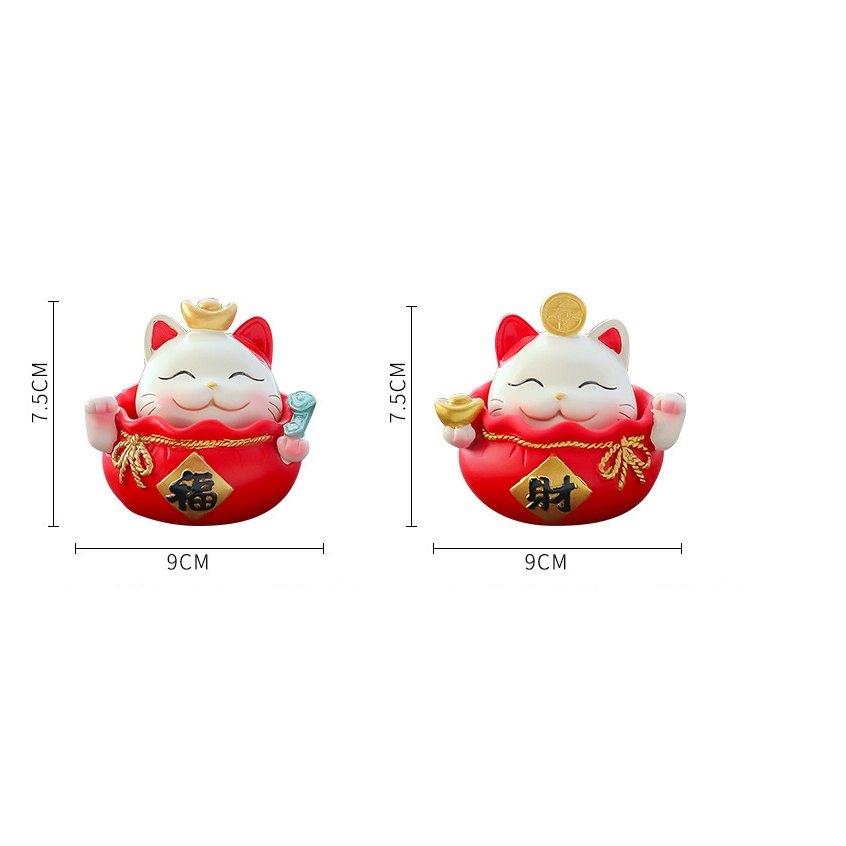 Decor mèo thần tài, trang trí taplo ô tô vô cùng đáng yêu