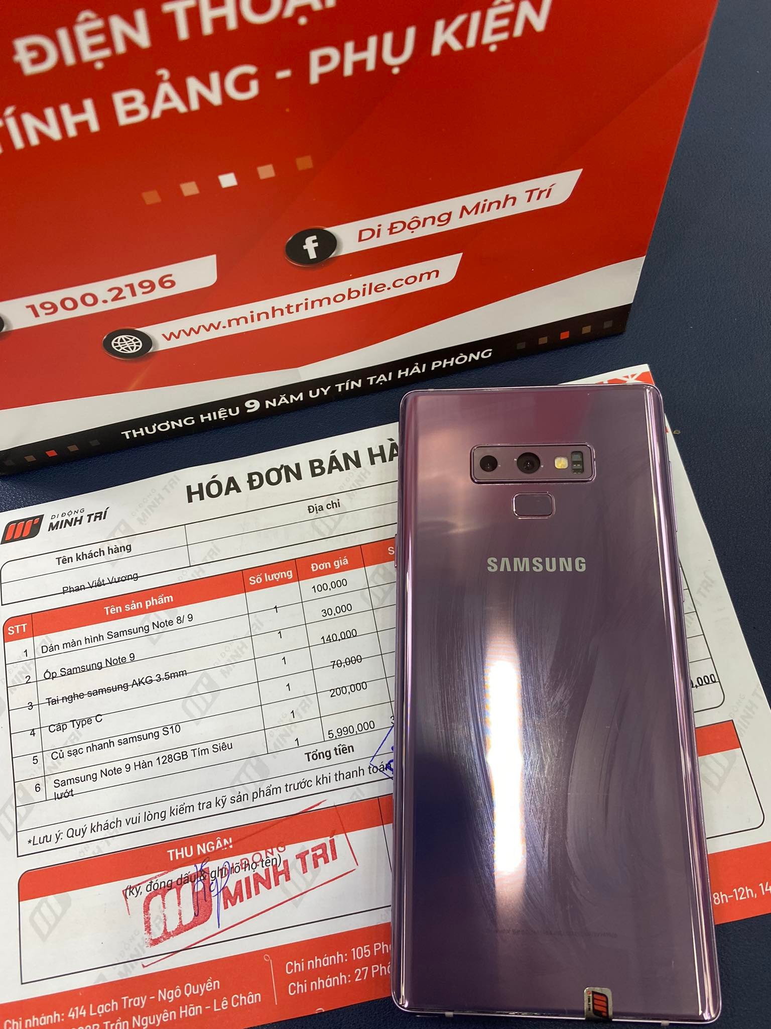 mua samsung note 9 tại di động minh trí