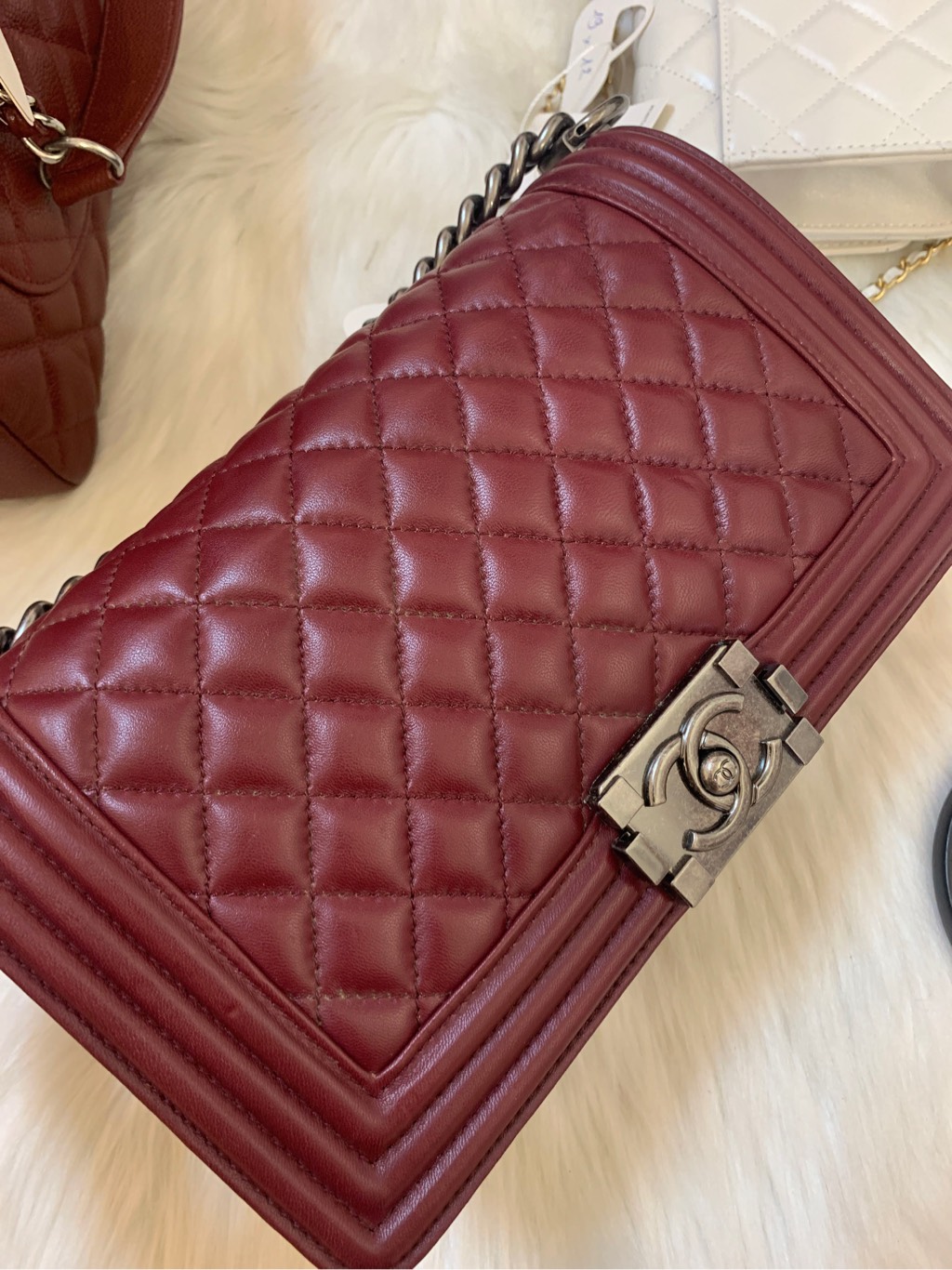 Chanel Boy Red old Medium Luxury Bags Wallets on Carousell #53 Chanel Boy Red old Medium Luxury Bags Wallets on Carousell