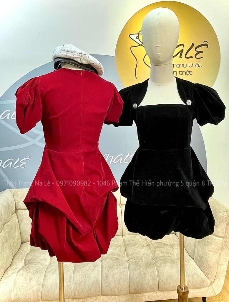 Đầm Váy Liền Nữ Thiết Kế Vải Nhung 2 Lớp Cổ Vuông Xẻ Tà Gắn Cúc Đồng Trước  Ngực Tôn Dáng Sang Trọng Phù Hợp Dự Tiệc | Shopee Việt Nam
