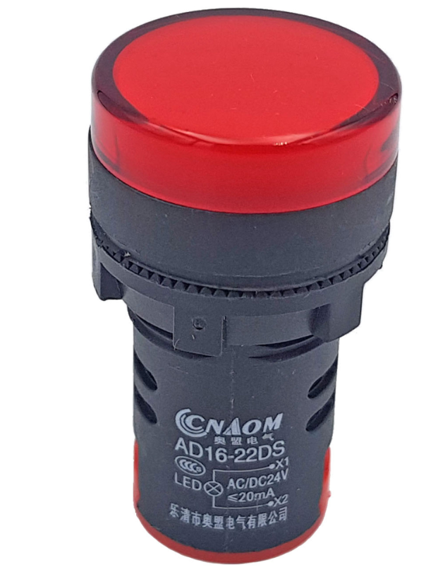 Đèn báo AD16-22DS 24V phi 22mm màu đỏ
