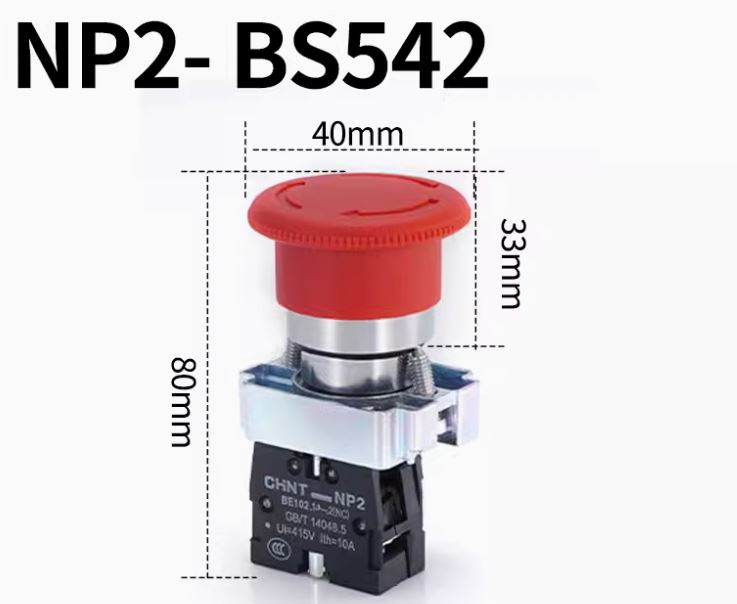 Nút dừng khẩn cấp NP2-BS542 chính hãng CHINT