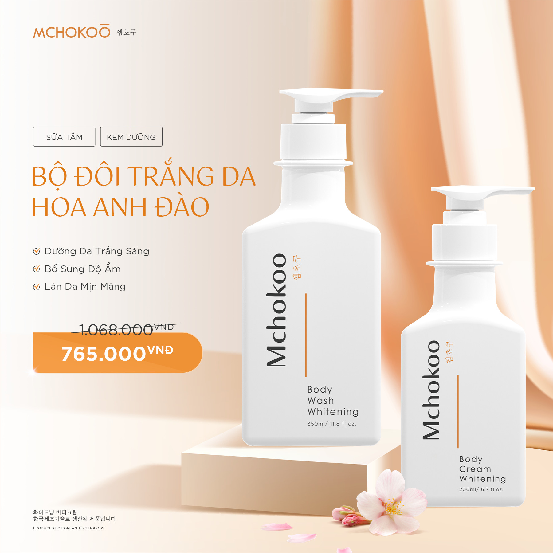 Body Cream Whitening - Kem Body Trắng Da Mchokoo