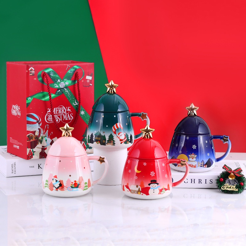 Cốc ly sứ Christmas hộp quà tặng ngôi sao