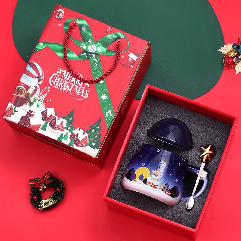 Cốc ly sứ Christmas hộp quà tặng ngôi sao