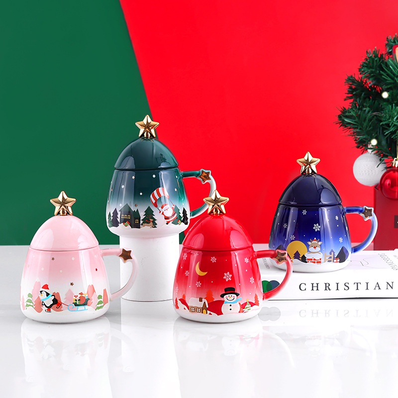 Cốc ly sứ Christmas hộp quà tặng ngôi sao