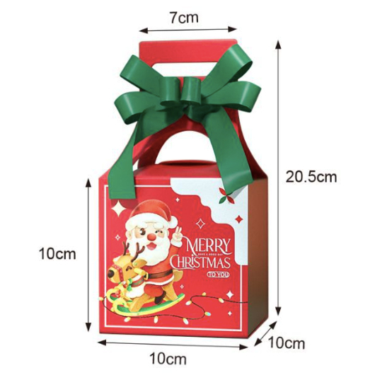 Hộp đựng quà, bánh kẹo Giáng Sinh, Noel HÌNH GIỎ QUÀ, Hộp đựng son, mỹ phẩm, trà làm quà tặng Giáng Sinh