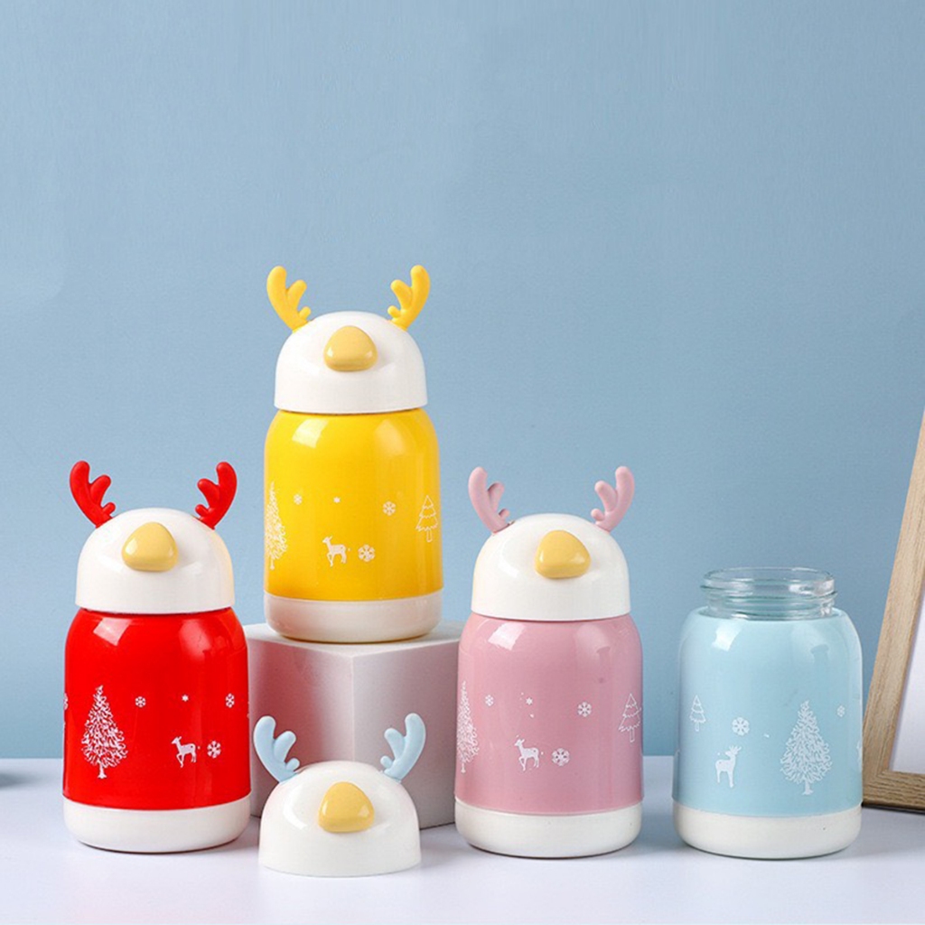 Set Hộp Quà Noel Bình Tuần Lộc Giữ Nhiệt và Khăn , Quà Sinh Nhật, Quà Giáng Sinh