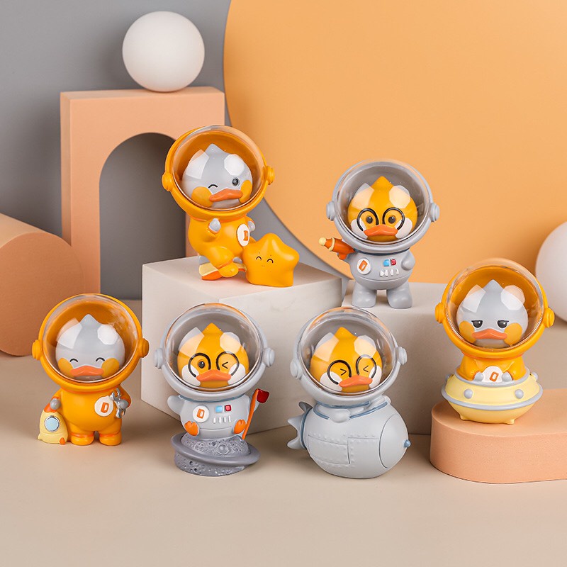 Set 3 mô hình chú vịt vàng cosplay Phi Hành Gia
