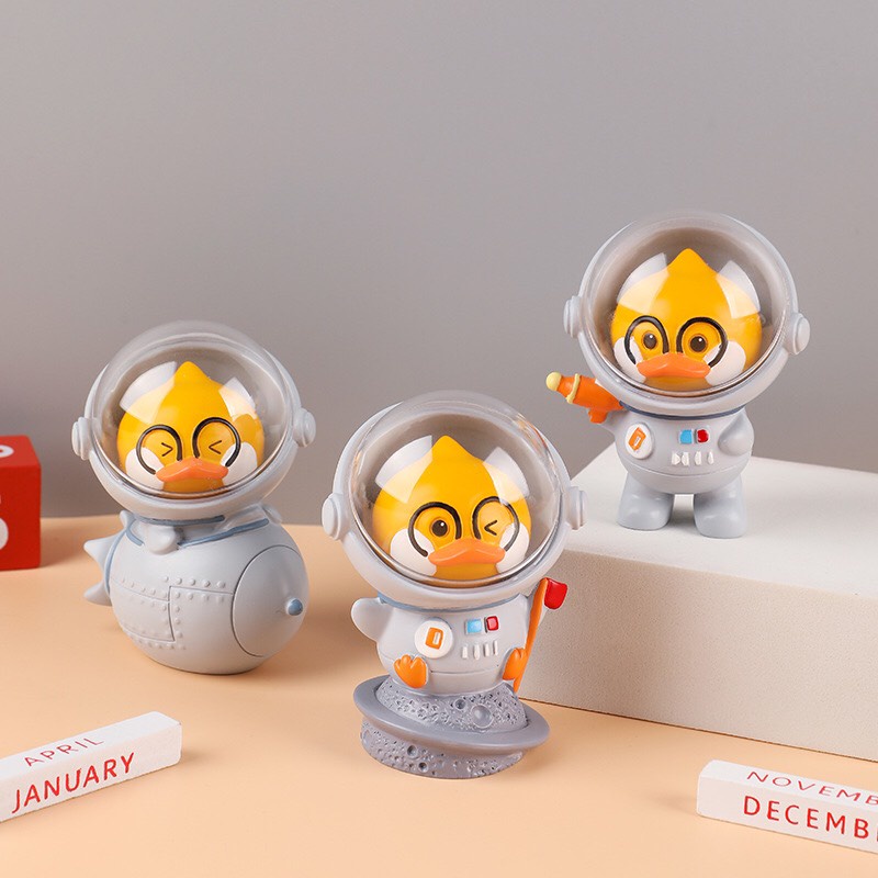 Set 3 mô hình chú vịt vàng cosplay Phi Hành Gia