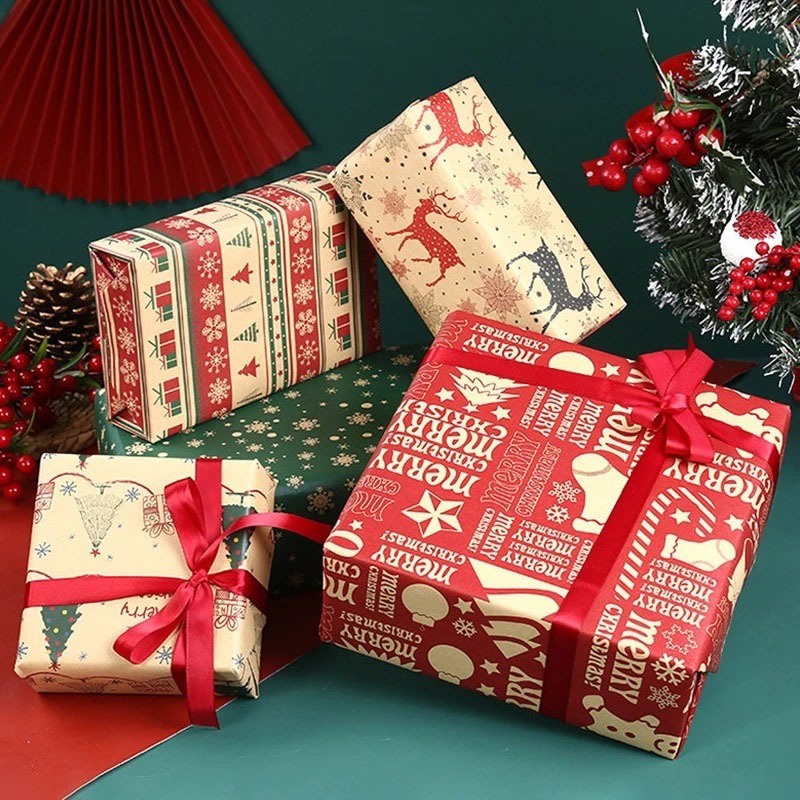 Giấy kraft giáng sinh / xmas hiện tại tự làm giấy gói