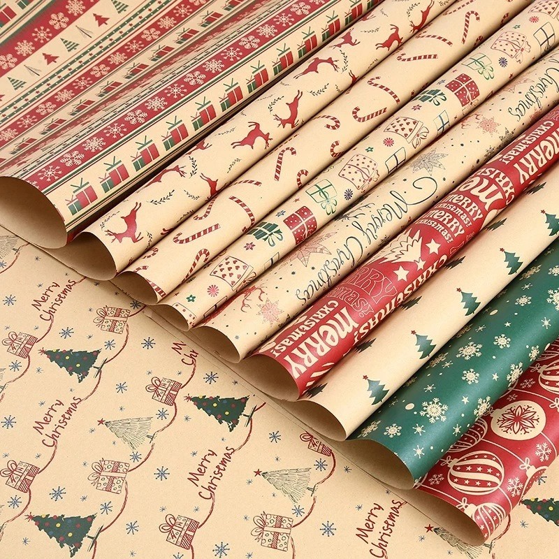 Giấy kraft giáng sinh / xmas hiện tại tự làm giấy gói