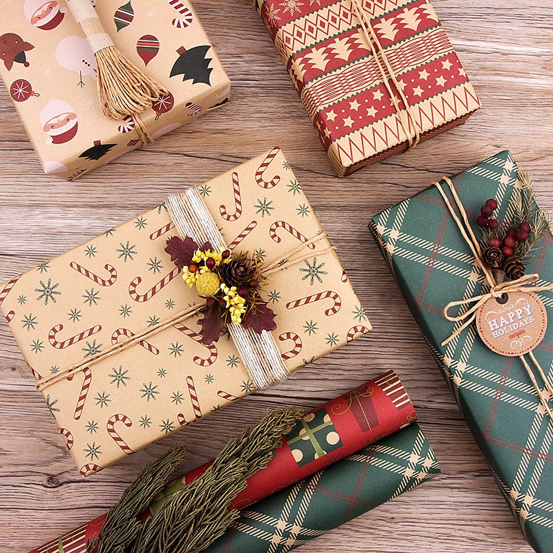Giấy kraft giáng sinh / xmas hiện tại tự làm giấy gói