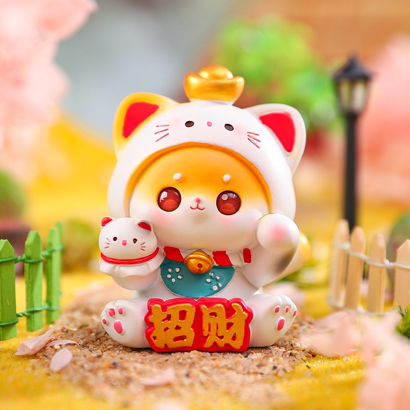 Set mô hình Shiba thần tài hoa anh đào