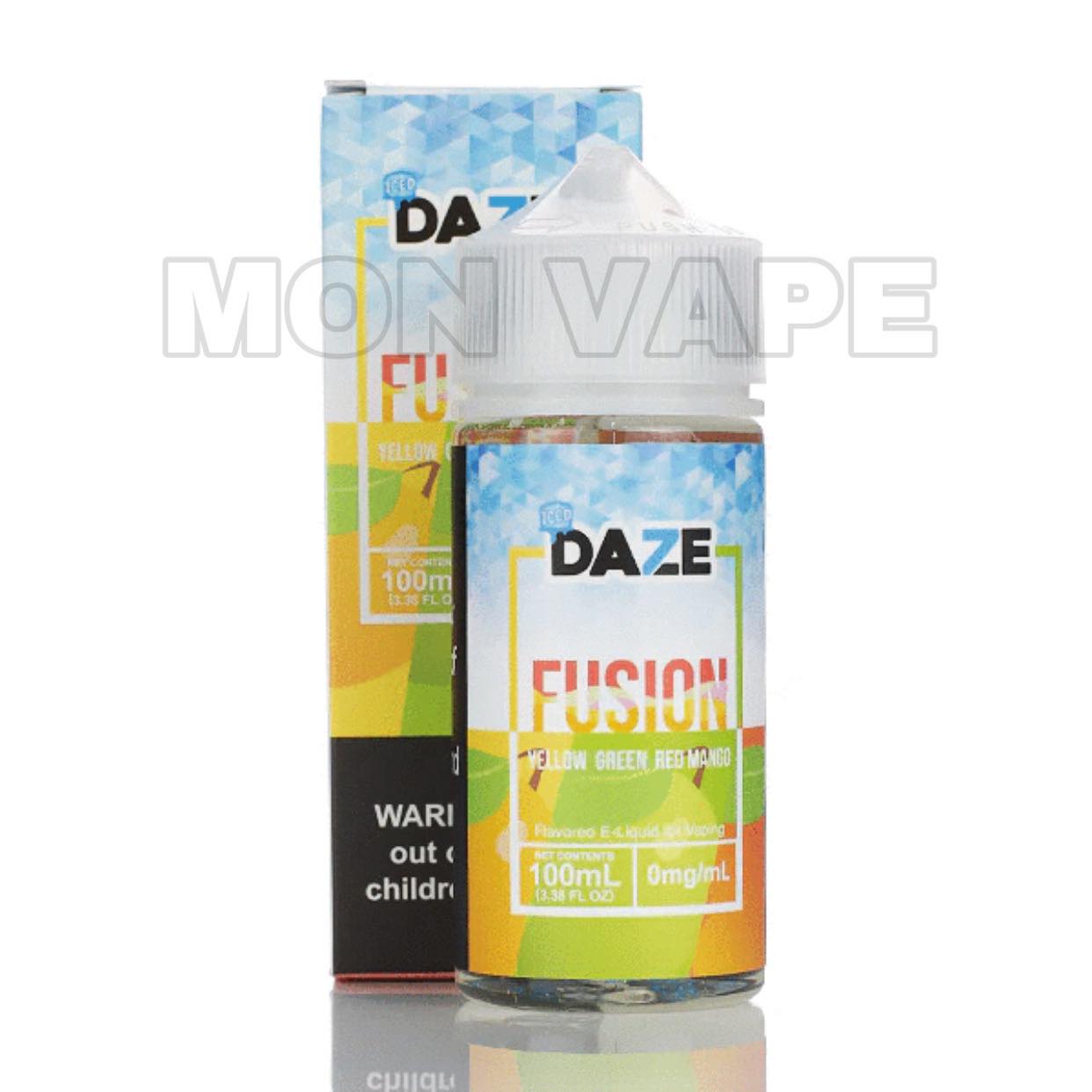 7 DAZE FUSION FREEBASE YELLOW GREEN RED MANGO ICED (XOÀI MIX LẠNH) CHÍNH HÃNG - 100ML - MON VAPE