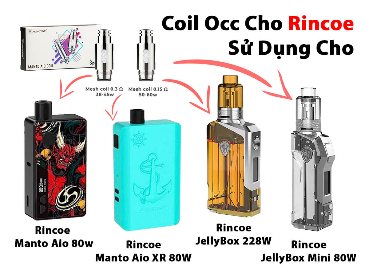COIL OCC RINCOE JELLYBOX MINI 80W JELLYBOX 228W MON VAPE