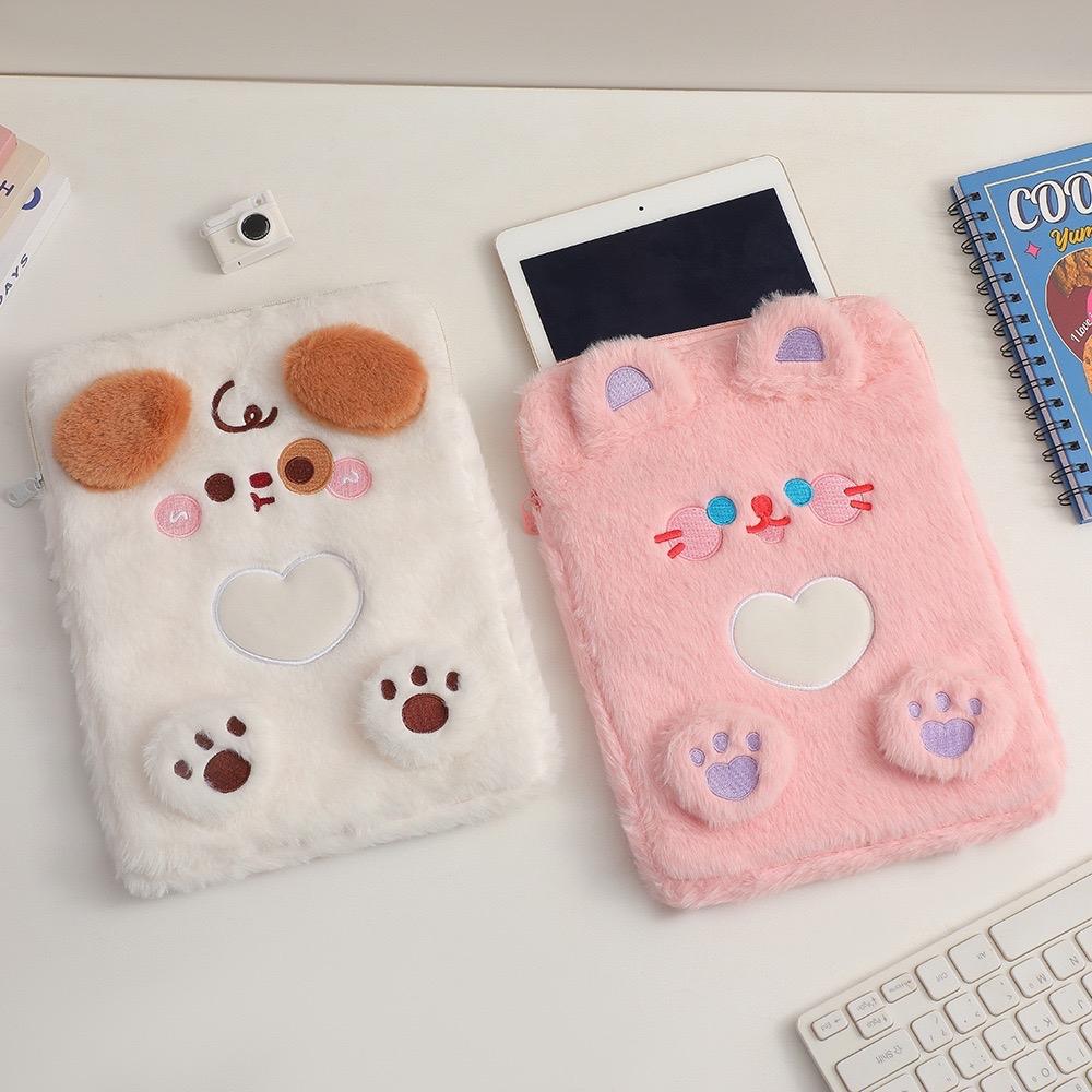Túi lông đựng ipad, máy tính bảng, sách vở dễ thương