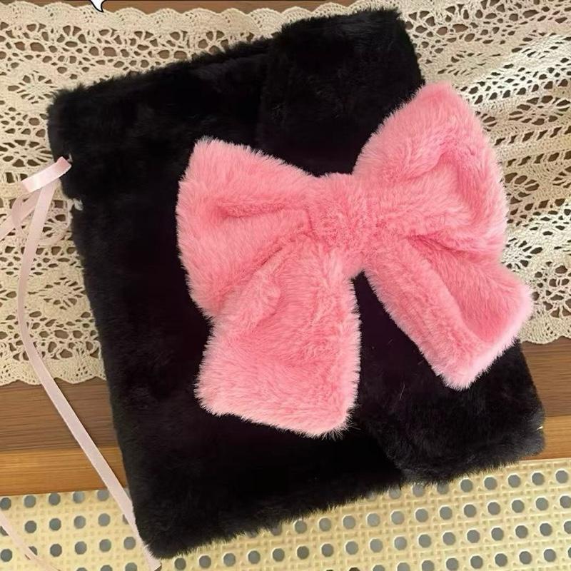 Binder lông gắn nơ size A5 dễ thương