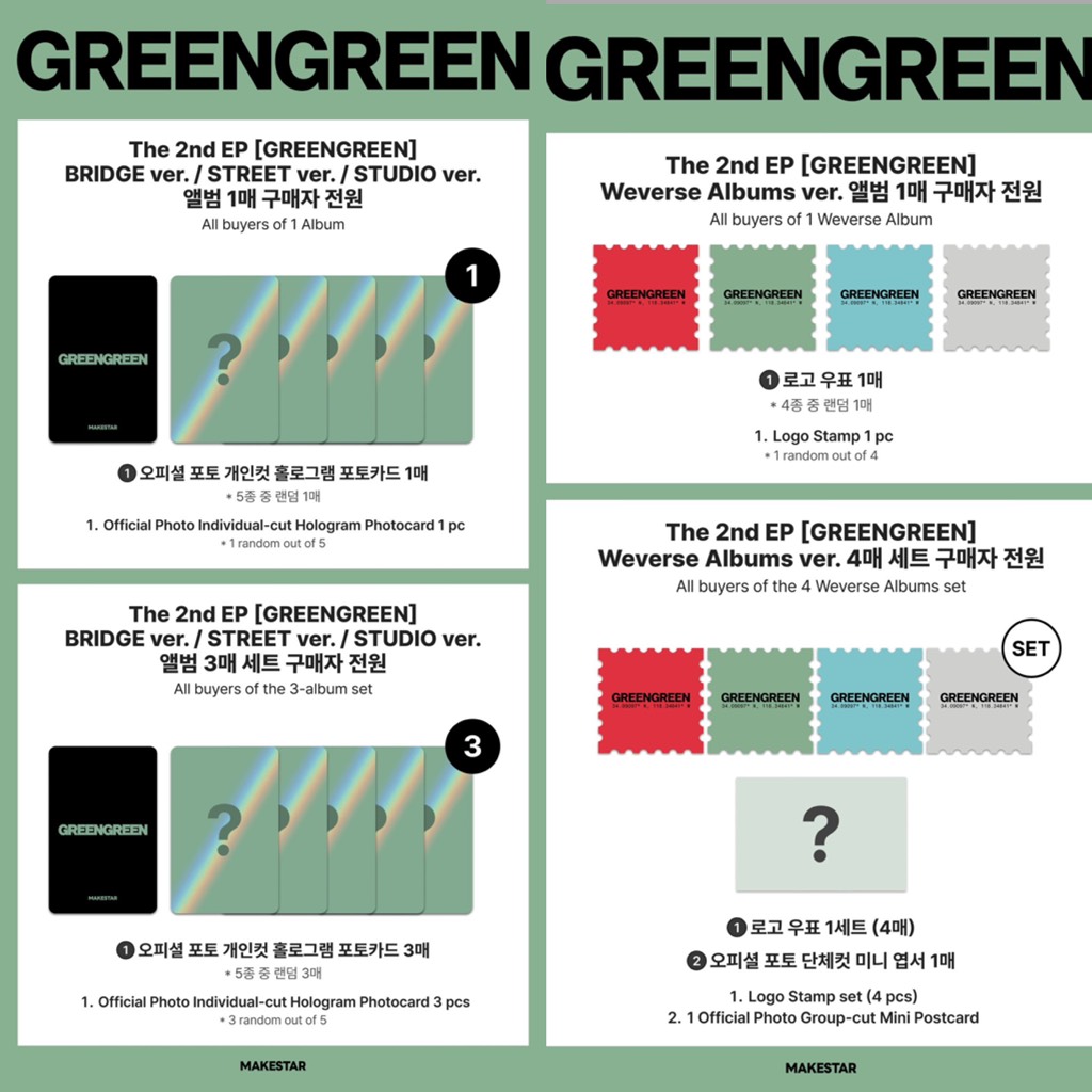 Pre-order CORTIS The 2nd EP [GREENGREEN] - Chưa gồm ship Hàn - Việt