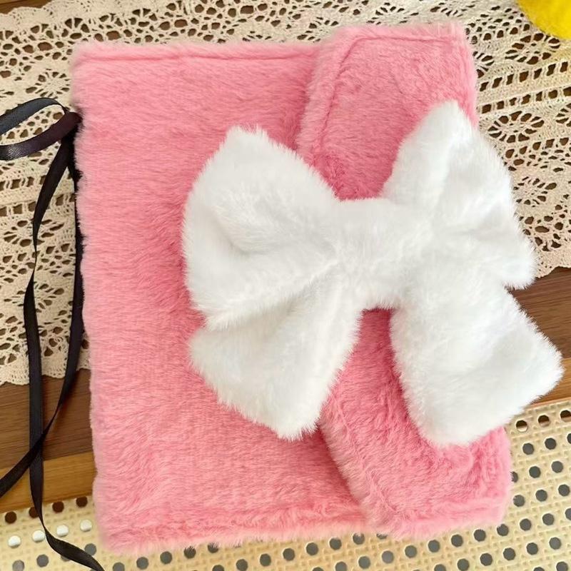 Binder lông gắn nơ size A5 dễ thương