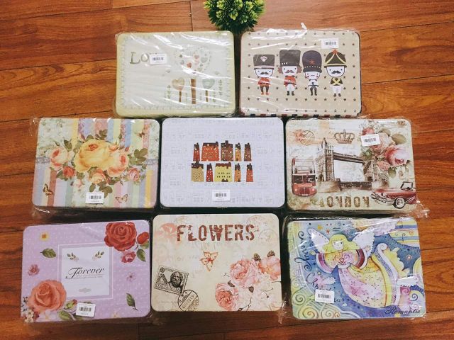 Hộp sắt đựng đồ vintage (có khóa)mướp