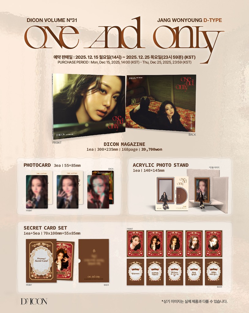 DICON VOLUME N°31 JANG WONYOUNG ONE AND ONLY