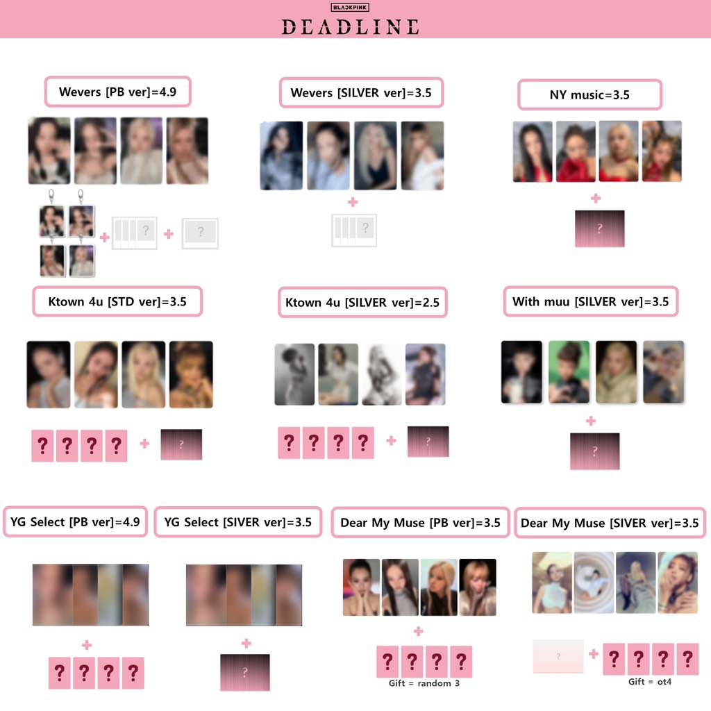 Set card POB BLACKPINK 3rd MINI ALBUM [DEADLINE]