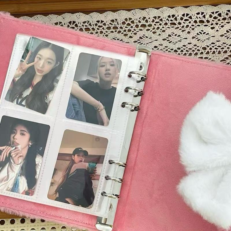 Binder lông gắn nơ size A5 dễ thương