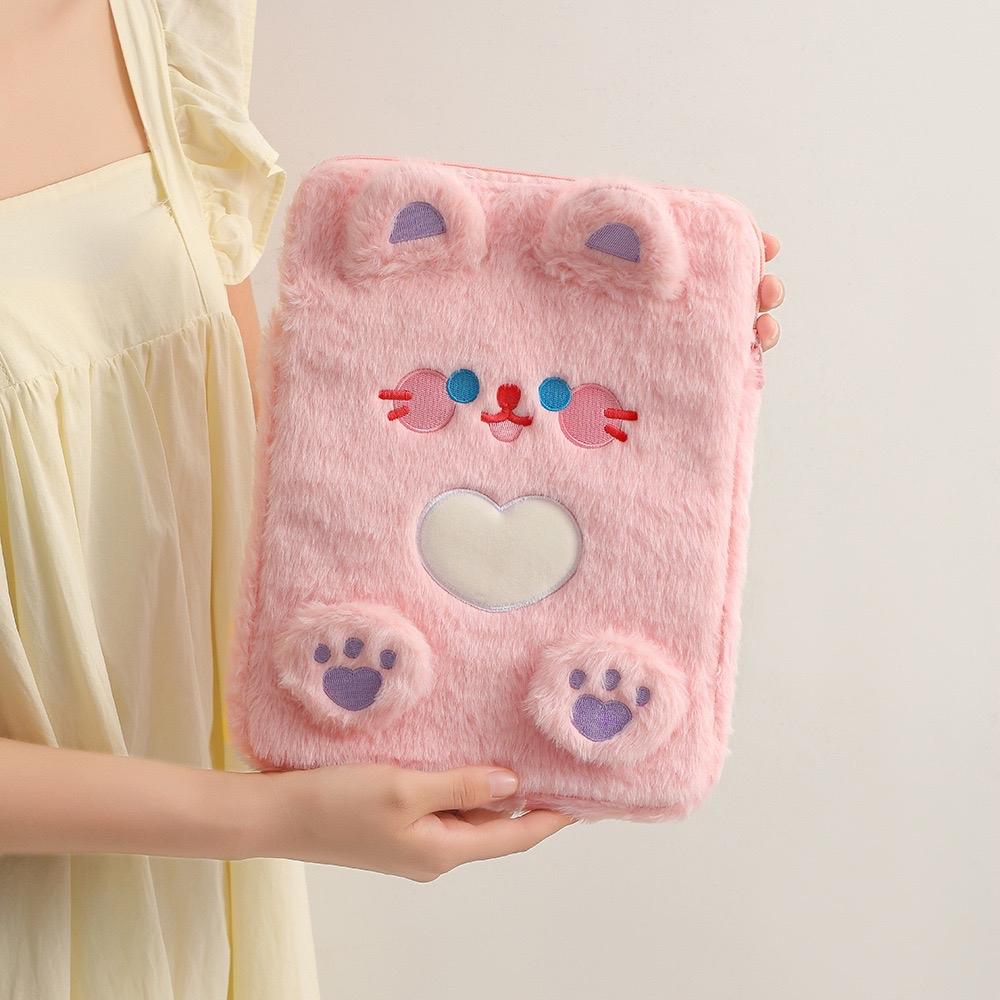 Túi lông đựng ipad, máy tính bảng, sách vở dễ thương