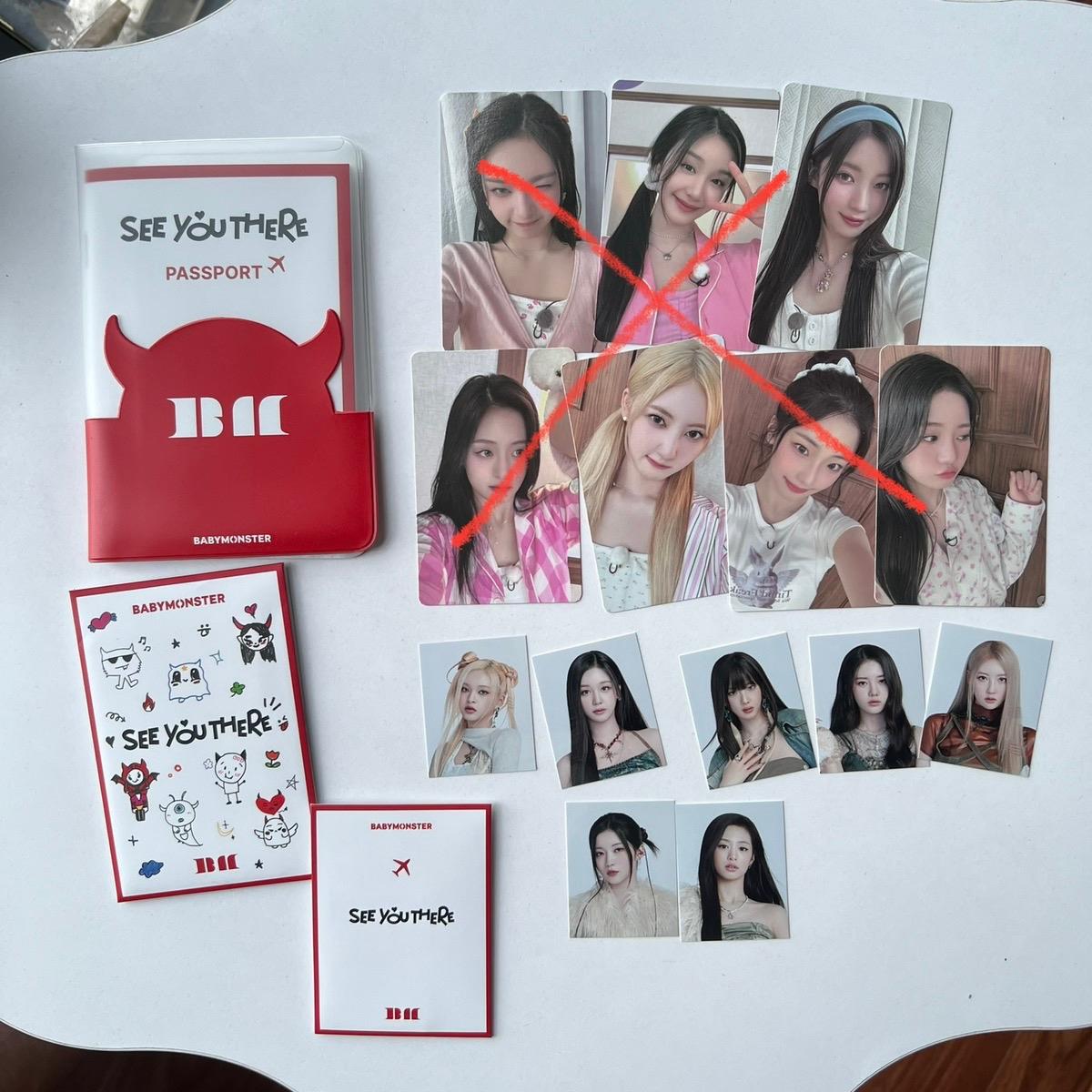 Photocard BABYMONSTER Rose Day Lucky Draw Event - Thẻ ảnh bo góc Babymonster