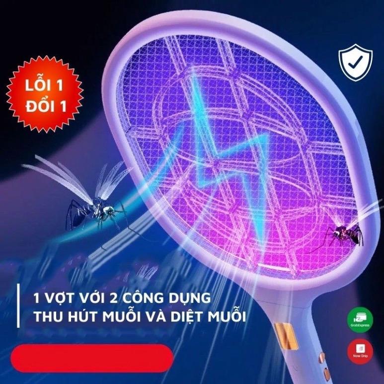 Vợt Muỗi Thông Minh Kiêm Đèn Bắt Muỗi Tự Động 2in1 Thu Hút Muỗi Bằng Ánh Sáng Tím Có Màng Bảo Vệ An Toàn Cho Trẻ Em