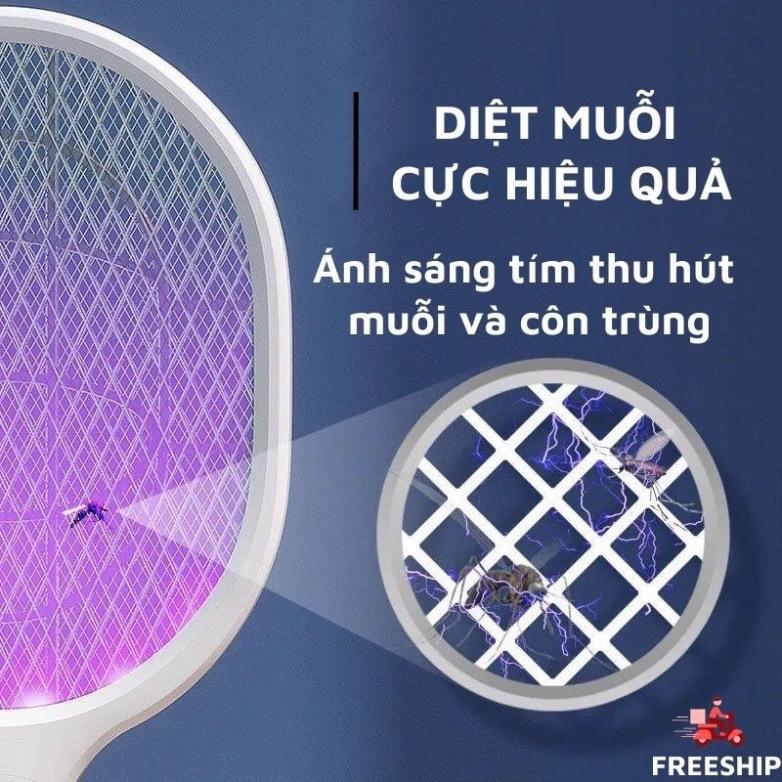 Vợt Muỗi Thông Minh Kiêm Đèn Bắt Muỗi Tự Động 2in1 Thu Hút Muỗi Bằng Ánh Sáng Tím Có Màng Bảo Vệ An Toàn Cho Trẻ Em
