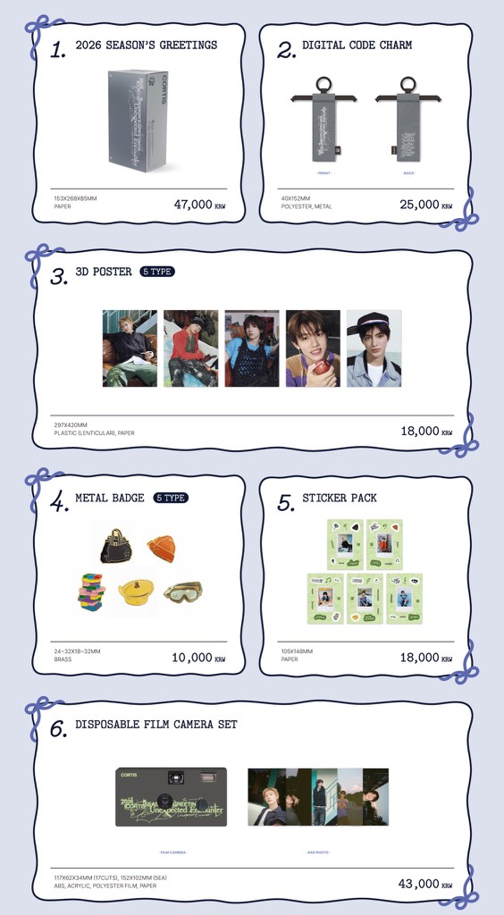 [CORTIS] 2026 SEASON'S GREETINGS POP-UP in Seoul [Chưa bao gồm ship Hàn - Việt 18k/100gr)