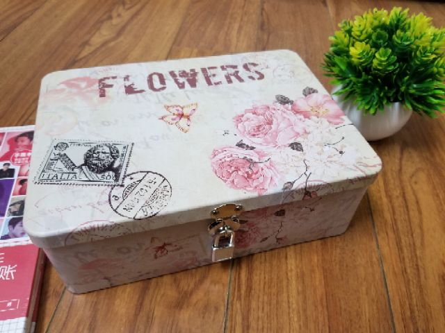 Hộp sắt đựng đồ vintage (có khóa)mướp