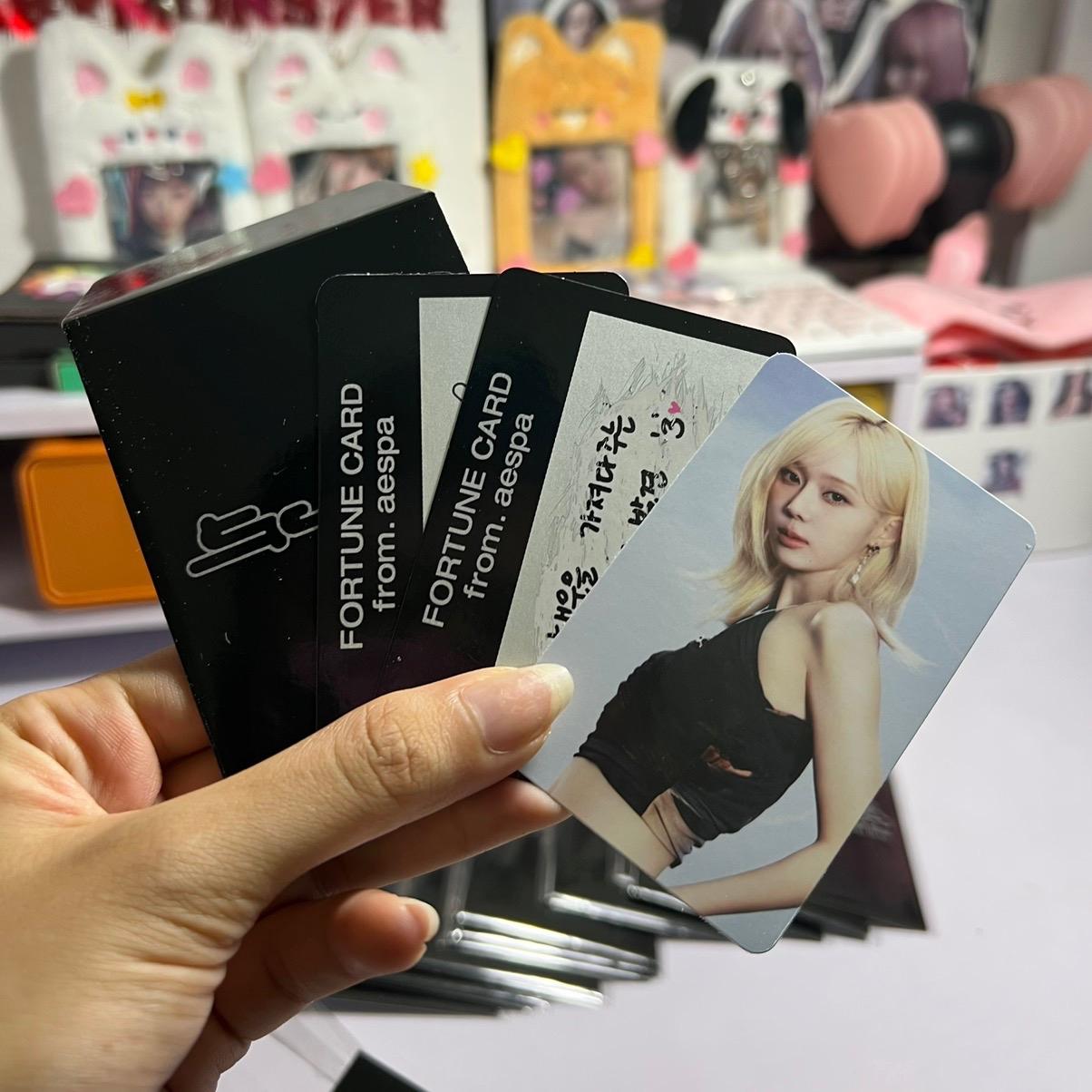 Aespa Fortune Scratch Card Official - Thẻ ảnh nhắn gửi lời may mắn Aespa Chính Hãng