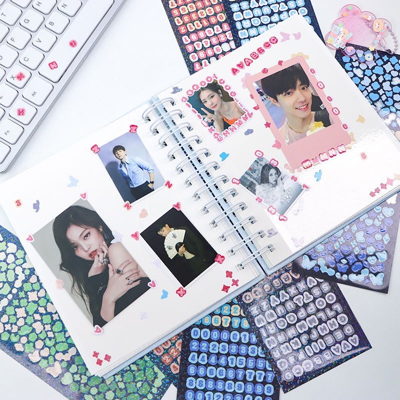 Set 4 sticker chữ trang trí toploader, sổ sách, bullet journal